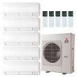 42,000 BTU 19.7 SEER Mitsubishi Five Zone Heat Pump System 6+9+9+12+15