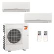 28,600 BTU 18 SEER Mitsubishi Dual Zone  H2i Hyper Heat Pump System 12+24