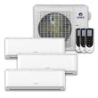 Gree 24,000 BTU 21 SEER Tri Zone Wall Mounted Heat Pump System 9+9+9 - MULTI24HP230V1CO / 3-4LIV09HP230V1AH