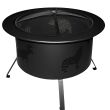 Buck Stove 30" Round Wood Burning Fire Pit - black wildlife