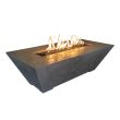 Phoenix Precast Products Rectangular Oblique Fire Pit Table w/ Lava Rock - ORFT603018