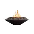 Phoenix Precast Products Square Gas Fire Bowl In Multiple Sizes w/ Lava Rock - OSFB