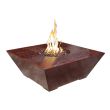 Phoenix Precast Products Square Oblique Fire Pit Table w/ Lava Rock - OSFT4818
