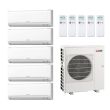 40,500 BTU Mitsubishi GX-Series 21.5 SEER2 Five Zone Wall Mounted Mini Split Heat Pump System - R454B |6 + 6 + 9 + 12 + 18