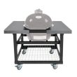 Primo Black Cart Base And Stainless Steel Side Shelves For Oval XL 400 / LG 300 - PRM370 - with grill