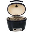 Primo Oval XL 400 Ceramic Kamado Grill On Steel Cart With 2-Piece Island Side Shelves - PRM778 / PRM368 / PRM311 - Open View