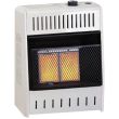 Buck Stove 10,000 BTU Natural Gas wall-mountable vent-free infrared gas space heater with two glowing orange heating plaques visible behind a black protective mesh wire grille