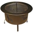 Buck Stove 30" Round Wood Burning Fire Pit - bronze wildlife
