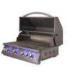 RCS Premier Series 32-Inch Freestanding Gas Grill With Rear Infrared Burner & Blue LED Lights - RJC32AL/RJCMC/RJC32ALLP - Right siide