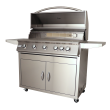 RCS 40" W/Rear Burner Freestanding - Open Hood Right Side View