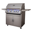 RCS Premier Series 32-Inch Freestanding Gas Grill With Rear Infrared Burner & Blue LED Lights - RJC32AL/RJCMC/RJC32ALLP - Right Side View