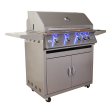 RCS Premier Series 32-Inch Freestanding Gas Grill With Rear Infrared Burner & Blue LED Lights - RJC32AL/RJCMC/RJC32ALLP - Left Side View
