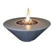 Phoenix Precast Products Round Oblique Fire Pit Table w/ Lava Rock - ORFT4418