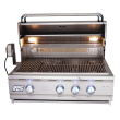 RCS Cutlass Pro 30-Inch Freestanding Gas Grill With Rear Infrared Burner & Blue LED Lights - RON30A/RONMC/RON30ALP - Top View