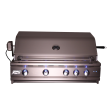 RCS Cutlass Pro 38-Inch Built-In Gas Grill With Rear Infrared Burner & Blue LED Lights - RON38A/RON38ALP - Top View