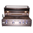 RCS Cutlass Pro 38-Inch Built-In Gas Grill With Rear Infrared Burner & Blue LED Lights - RON38A/RON38ALP - Front View