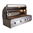 RCS Cutlass Pro 42-Inch Built-In Gas Grill With Rear Infrared Burner & Blue LED Lights - RON42A/RON42ALP - Right Side View