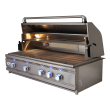 RCS Cutlass Pro 42-Inch Built-In Gas Grill With Rear Infrared Burner & Blue LED Lights - RON42A/RON42ALP - Left Side View