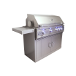 RCS Cutlass Pro 42-Inch Freestanding Gas Grill With Rear Infrared Burner & Blue LED Lights - RON42A/RONJC/RON42ALP - Left Side View