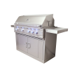 RCS Cutlass Pro 42-Inch Freestanding Gas Grill With Rear Infrared Burner & Blue LED Lights - RON42A/RONJC/RON42ALP - Right Side View