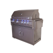RCS Cutlass Pro 38-Inch Freestanding Gas Grill With Rear Infrared Burner & Blue LED Lights - RON38A/RONKC/RON38ALP - LEft side view