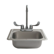 RCS 15" X 15" Outdoor Rated Stainless Steel Drop In Sink With Hot/Cold Faucet - RSNK1 - Front View