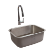 RCS 23" X 18" 18-Gauge Single Bowl Stainless Steel Undermount Sink With Hot/Cold Faucet - RSNK2 - Left Side View