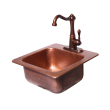 RCS 15" X 15" Copper Drop-In Sink With Hot/Cold Faucet - RSNK3 - Right View