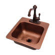 RCS 15" X 15" Copper Drop-In Sink With Hot/Cold Faucet - RSNK3 - Left View