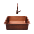 RCS 23" X 17" Copper Undermount Sink With Pull Down Hot/Cold Faucet - RSNK4 - Front View