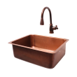 RCS 23" X 17" Copper Undermount Sink With Pull Down Hot/Cold Faucet - RSNK4 - Top View