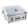 Sunstone Ruby 36-Inch 4 Burner Pro-Sear Built-In Gas Grill with Rotisserie - Ruby4BIR- Hood Closed- Front View