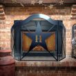 Custom Country Star 3-Panel Steel Fireplace Screen