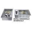 Sunstone Drop-in Gas Single Side Burner - 1SSB-LP/1SSB-NG- Horizontal And Vertical Installation