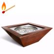 HPC Sedona 40-Inch Square Hammered Copper Gas Fire Bowl With Match Light  - SEDONA40-HCGFB - Ignition Bowl
