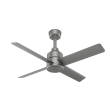 Hunter TRAK Edge Commercial Ceiling Fan - 60 Inch 240 Volts without Light, Silver - 76214