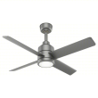 Hunter TRAK Commercial Ceiling Fan - 96 Inch 240 Volts - with Light, Silver - 76297