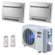 27,000 BTU 23 SEER2 ACiQ  2-Zone Floor Mounted Mini Split System w/ Extreme Heat - 12+12 - ACIQ-27Z-HH-M3B / 2-ACIQ-12FM-HH-MB