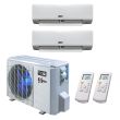 18,000 BTU 22 SEER2 ACiQ 2-Zone Wall Mounted Mini Split System - Extreme Heat - WiFi Enabled - 12+12 - ACIQ-18Z-HH-M2B / 2-ACIQ-12W-HH-MB