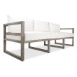 Real Flame Monaco 3 Seat Sofa - Brushed Antique White - 1170-BAW - Sofa Hero