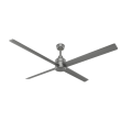Hunter TRAK Edge Commercial Ceiling Fan - 96 Inch 120 Volts without Light, Silver - 76211