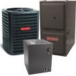 Goodman Gas Furnace and Air Conditioner System - 3.5 Ton 13 SEER 97% AFUE 100,000 BTU - Downflow - GSX130421 / CAPT4961C4 / GCVM971005CN