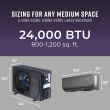 24,000 BTU 20.8 SEER Stealth Solar Single Zone Wall Mount Mini Split System - R32 | 230V - Medium Space