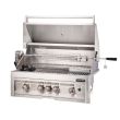 Sunstone 4 Burner 34 Inch Built-In Gas Grill With Rotisserie - SUN4B-IR- Hood Open- Front View