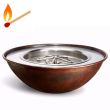 HPC Tempe 31-Inch Round Hammered Copper Gas Fire Bowl - TEMP31-RHCGFB - Ignition Bowl