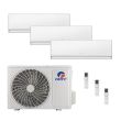 Gree Sapphire 24,000 BTU 21 SEER2 Tri Zone Wall Mount Mini Split Heat Pump System - R32 | 230V - 9 + 9 + 18 - MUL24HP230V1R32AO / 2-SAP09HP230V1R32AH / SAP18HP230V1R32AH