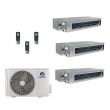 30,000 BTU Gree All Match 18 SEER2 Tri Zone Slim Concealed Duct Mini Split Heat Pump System - R32 | 230V - 9 + 12 + 18