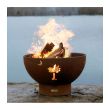 Fire Pit Art Wood Fire Pit- Tropical Moon