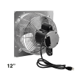 J&D 12” Shutter Fan, Direct Drive, 748 CFM, 1PH, 1/10HP, 115V, - with 10” Cord - VES12C