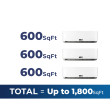 36,000 BTU 22.2 SEER2 ACiQ 3-Zone Wall Mounted Mini Split System - Extreme Series - WiFi Enabled - 12+12+12 - ACiQ-36Z-HH-M4 / 3-ACIQ-12W-HH-MB